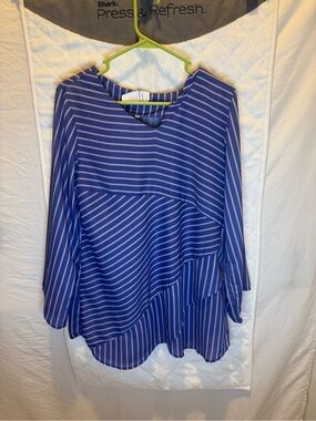 YNS Generic Blue Striped V-Neck Layered Tunic